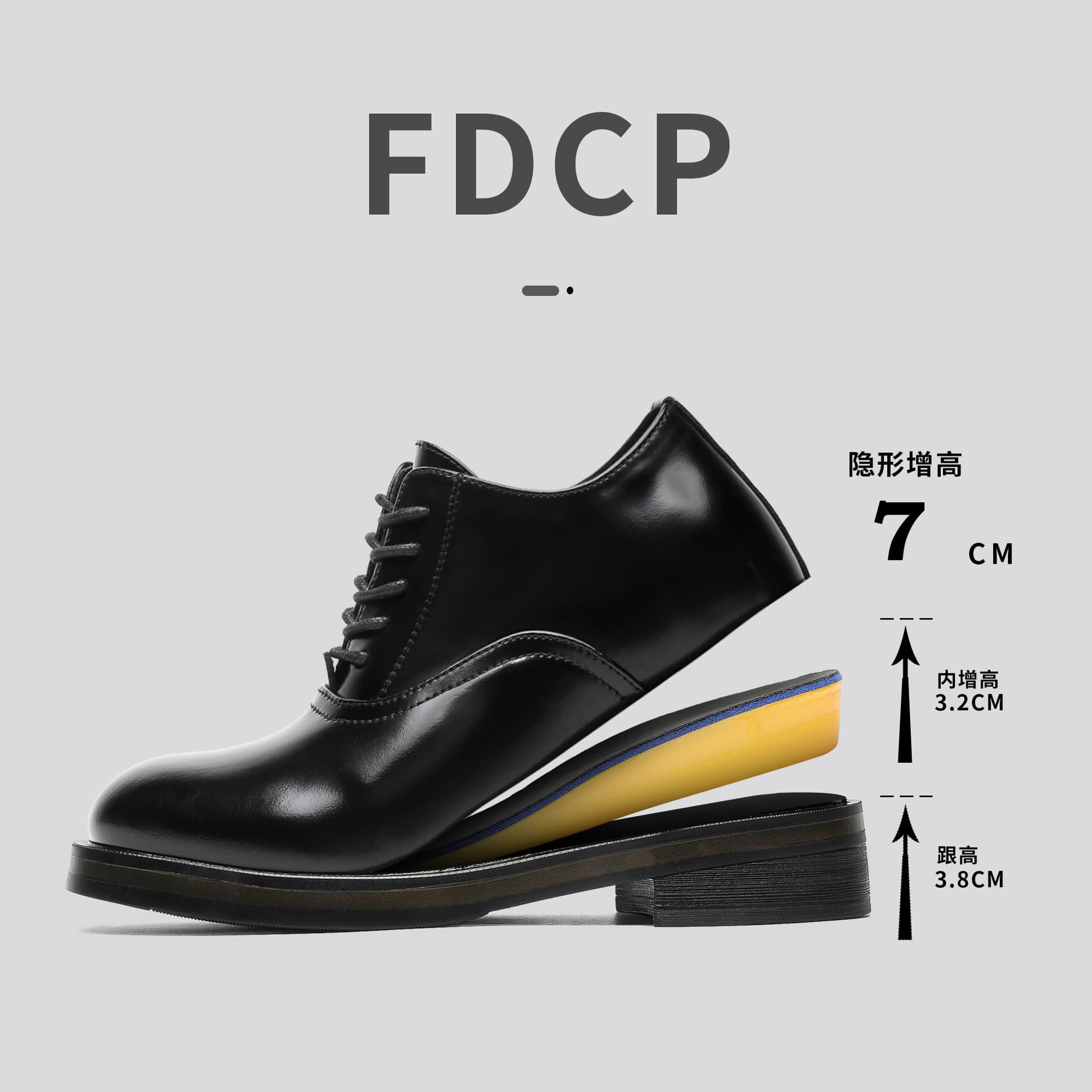 Cleanfit Derby Shoes Men's Square Toe Shoes Couple Black Official Shoes Business Formal Casual Loafers Women 7