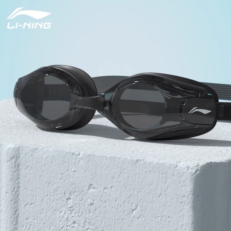 Li Ning swimming goggles waterproof and anti-fog high-definition myopia degree men and women professional diving glasses swimming cap set swimming wholesale 9