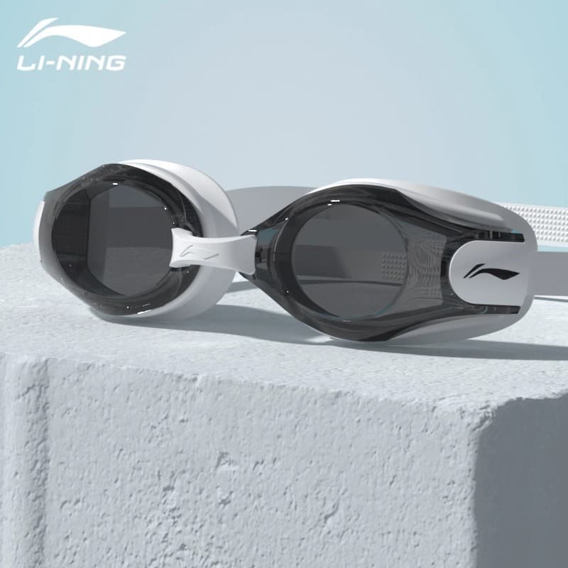 Li Ning swimming goggles waterproof and anti-fog high-definition myopia degree men and women professional diving glasses swimming cap set swimming wholesale 10