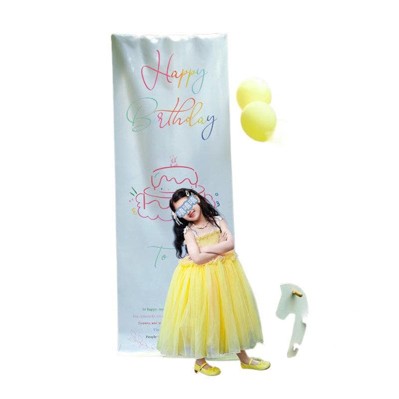 Outdoor birthday scene decoration supplies ins style background cloth girl photo props decorative mesh background hanging cloth 6