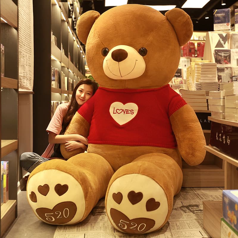 American Big Bear Doll Teddy Bear Doll Pillow Plush Toy Hug Bear Ribbon Bear Valentine's Day Gift for Girls 1