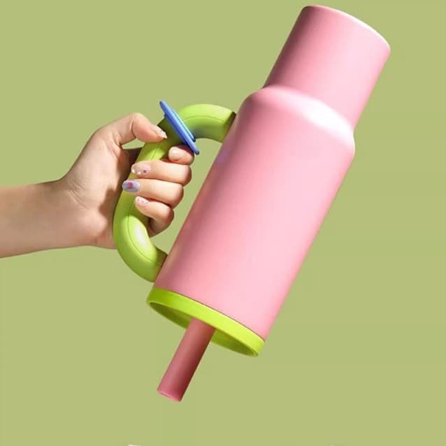 New dopamine large-capacity thermos cup 40oz high-value stainless steel ice cup portable handle car cup 8