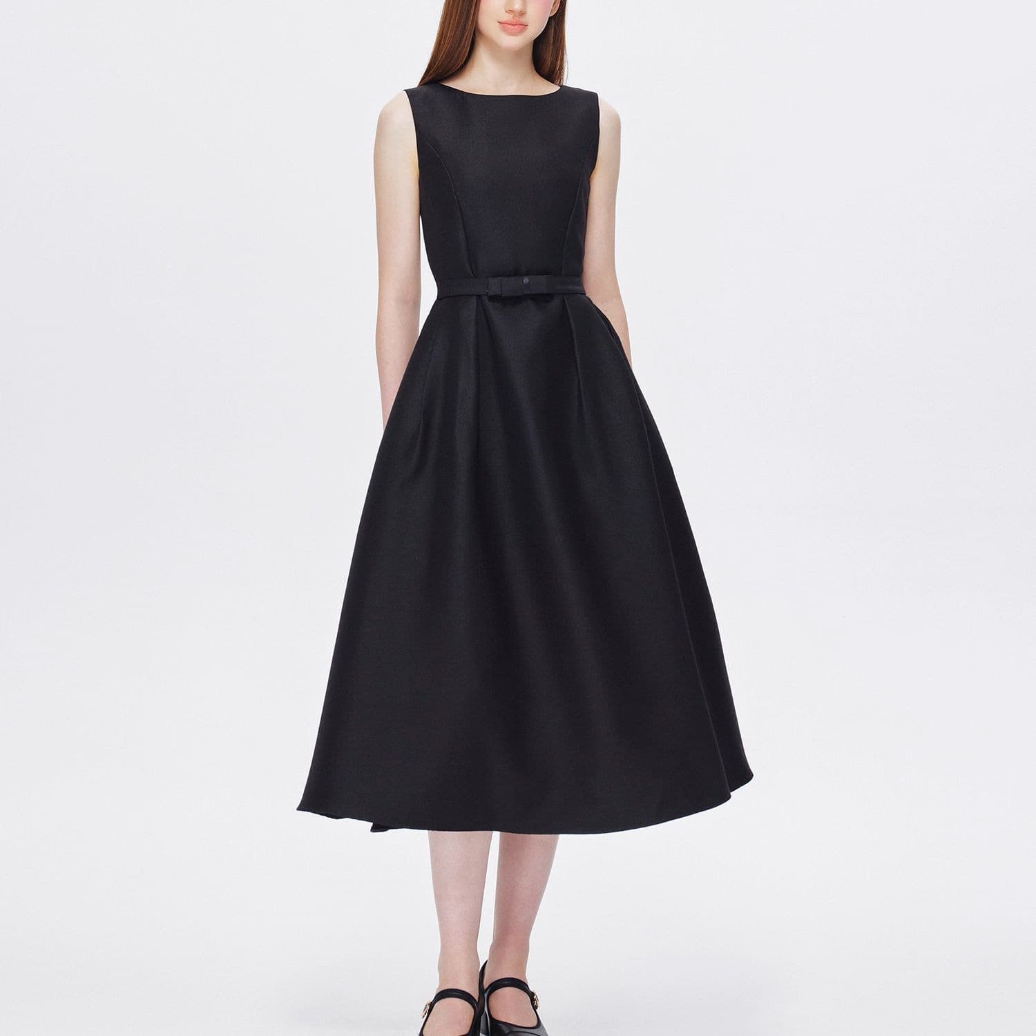 avenemen/Hepburn skirt/French waisted sleeveless dress with gold style high-end design mid-length dress 5
