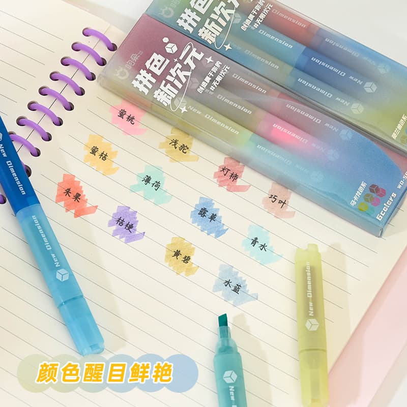 Double-headed spliced ​​highlighter pen for students to use for Year of the Horse Marker Colored Marking Pen Double-headed Colorful New Year Marker Pen 2