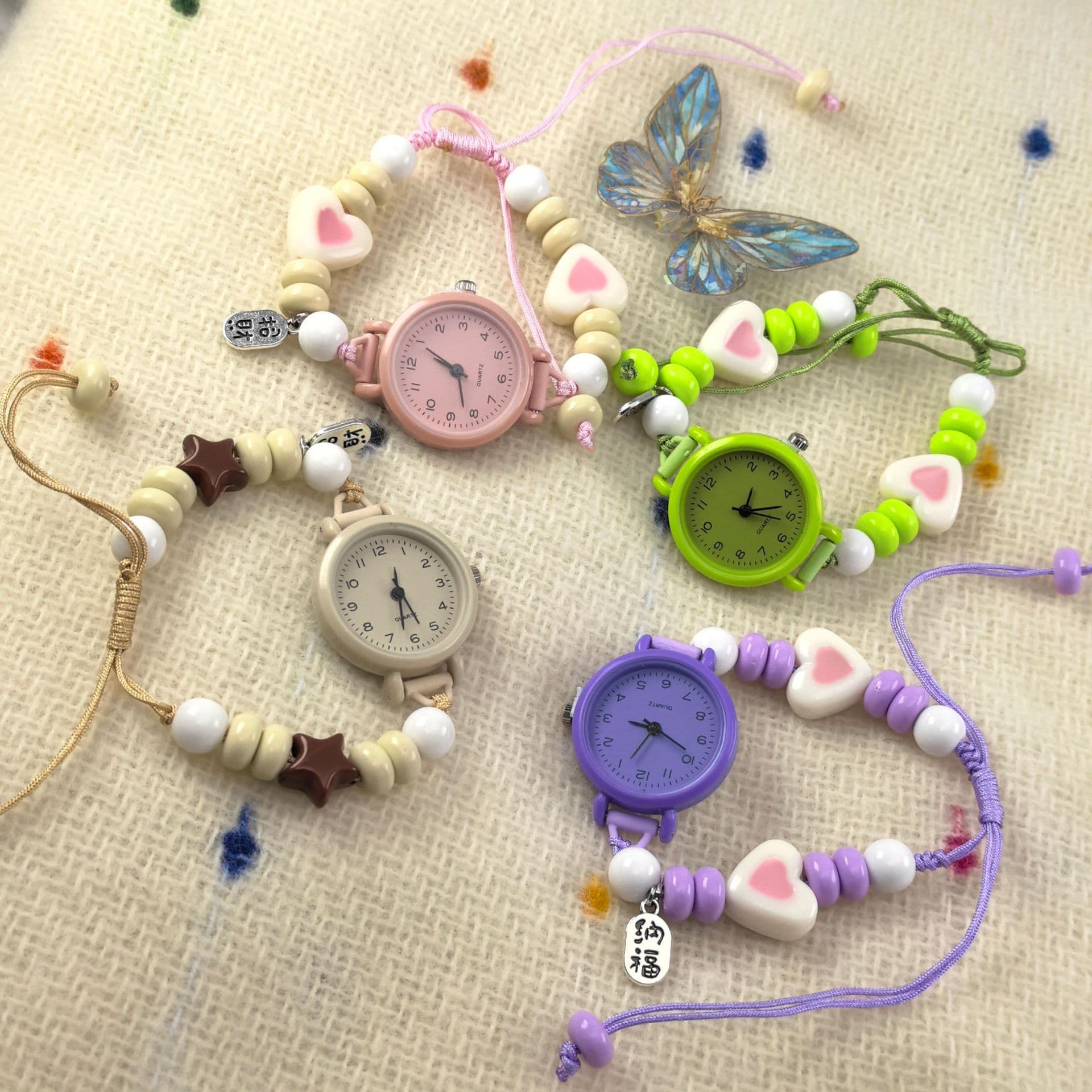 Dopamine milk sweet star love chain watch girls niche non-colliding cute student ladies watch 2