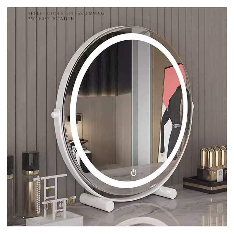 Light luxury mirror makeup mirror desktop with light home smart led light beauty mirror dormitory desktop dresser high 2