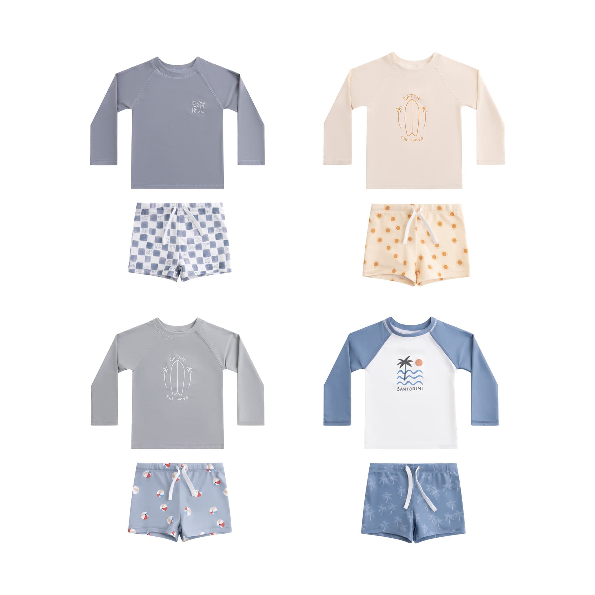 Children's UPF50 Sun Protection Swimsuit Vacation Split Swimsuit Baby Long Sleeve Split Swimsuit Boys Swimsuit Wholesale 6