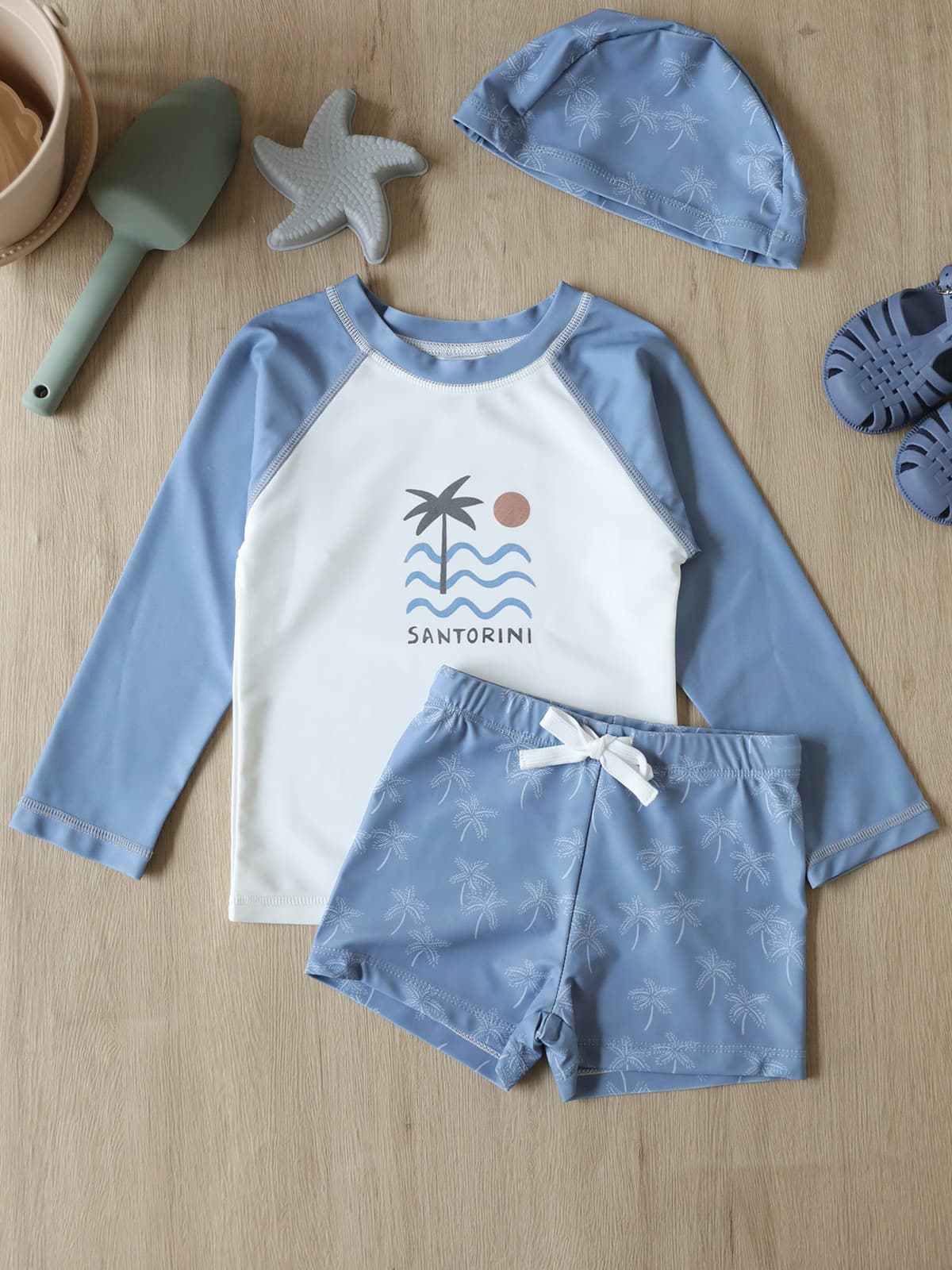 Children's UPF50 Sun Protection Swimsuit Vacation Split Swimsuit Baby Long Sleeve Split Swimsuit Boys Swimsuit Wholesale 7