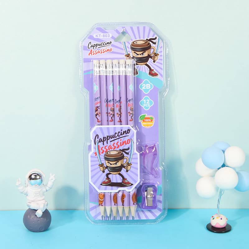 Cross-border foreign AI Shanhaijing cartoon pencil primary school children's learning special stationery set 2B pencil wholesale 7