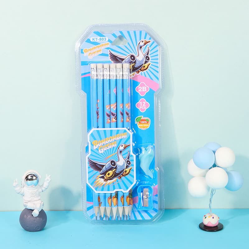 Cross-border foreign AI Shanhaijing cartoon pencil primary school children's learning special stationery set 2B pencil wholesale 8