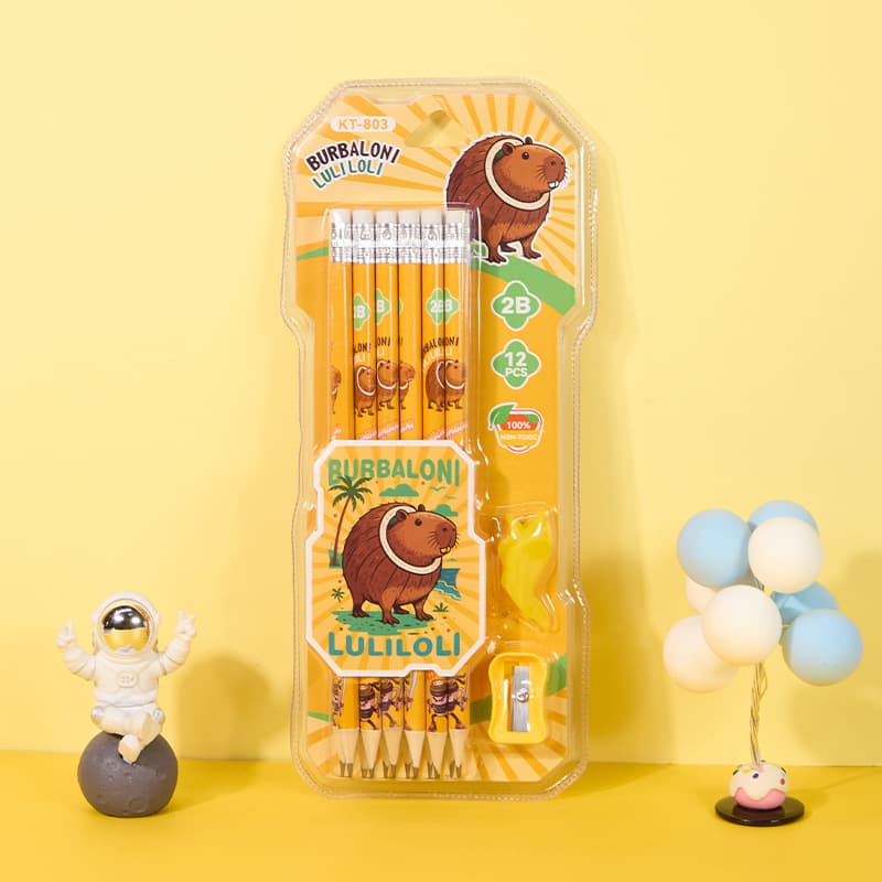 Cross-border foreign AI Shanhaijing cartoon pencil primary school children's learning special stationery set 2B pencil wholesale 9