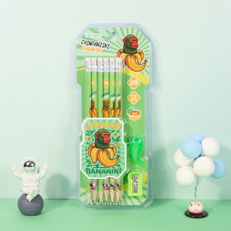 Cross-border foreign AI Shanhaijing cartoon pencil primary school children's learning special stationery set 2B pencil wholesale 10