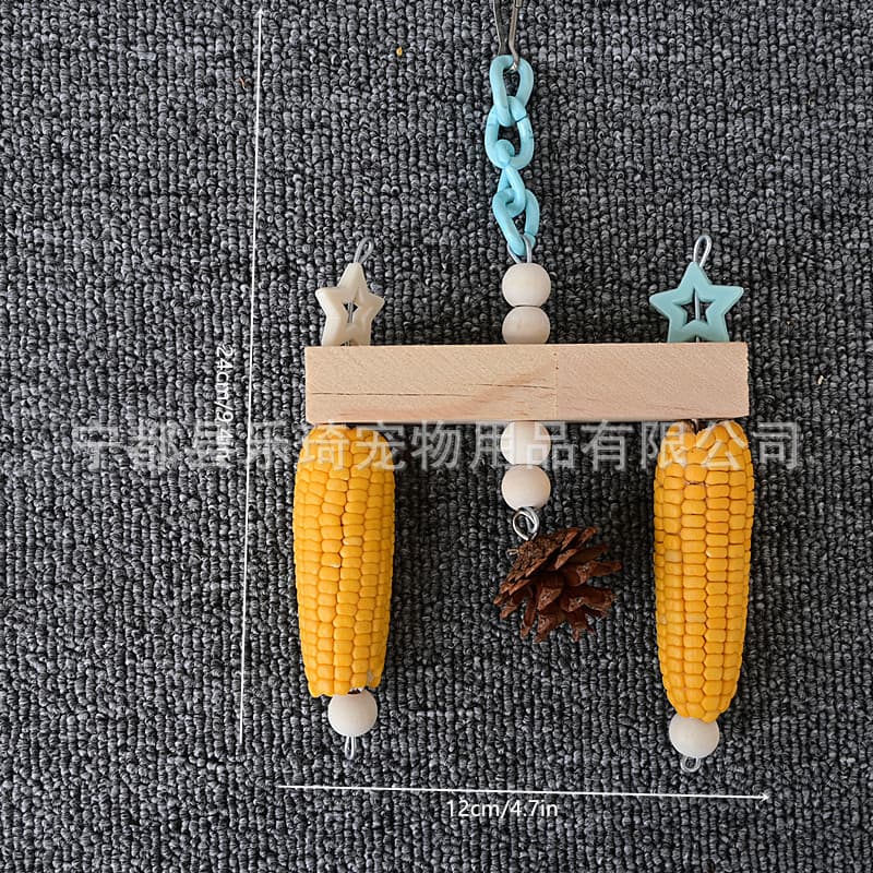 Pet bird toy parrot natural corn cob nibbling string bird cage decompression play bird supplies accessories spot wholesale 4