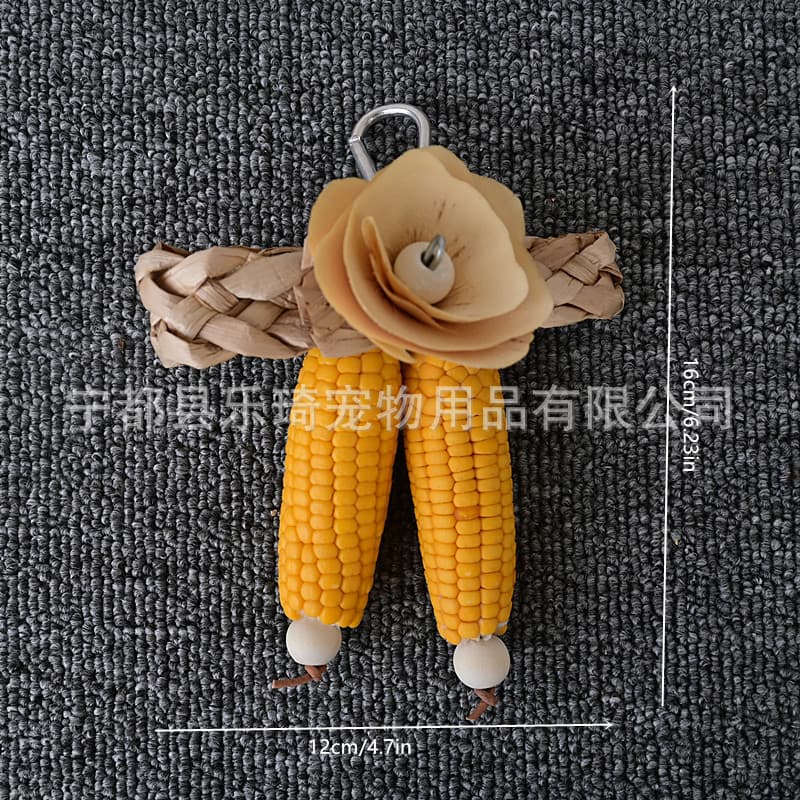 Pet bird toy parrot natural corn cob nibbling string bird cage decompression play bird supplies accessories spot wholesale 5