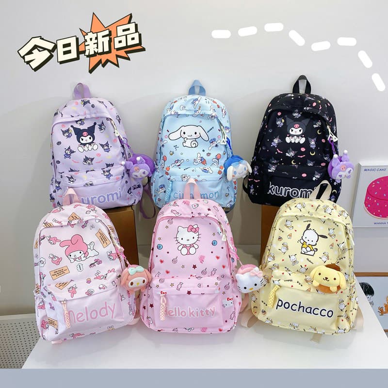 Cartoon backpack Kuromi children's backpack new large capacity lightweight kt cat print cute middle school school bag 1