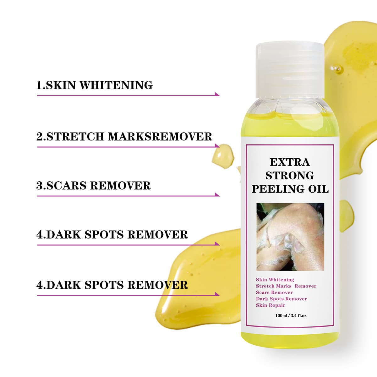 Cross-border Super strong peeling oil body lotion peeling oil black skin moisturizing body 3