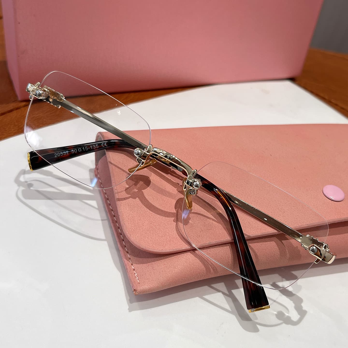 Miao series SMU B50S rimless glasses frame, fashionable and versatile plain mirrors, casual optical myopia glasses, can be equipped with myopia glasses 5