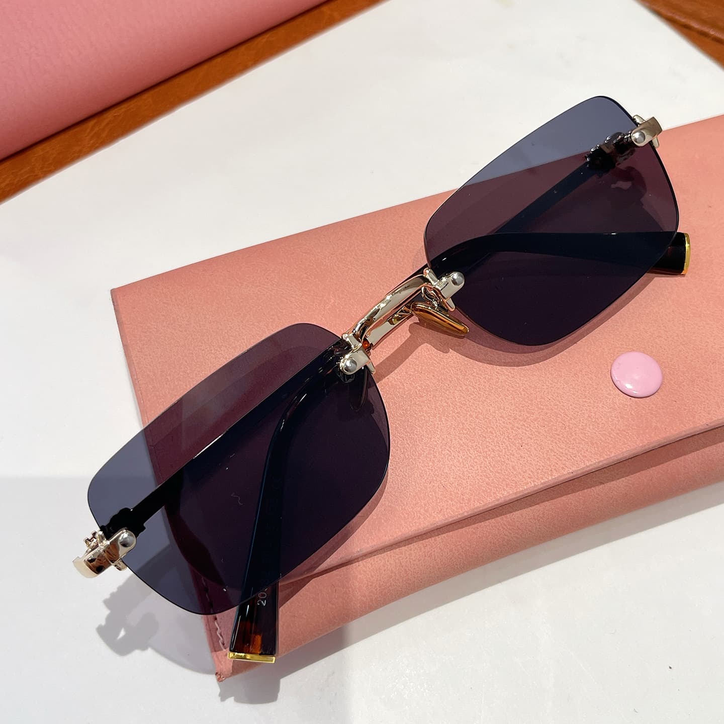 Miao series SMU B50S rimless glasses frame, fashionable and versatile plain mirrors, casual optical myopia glasses, can be equipped with myopia glasses 10
