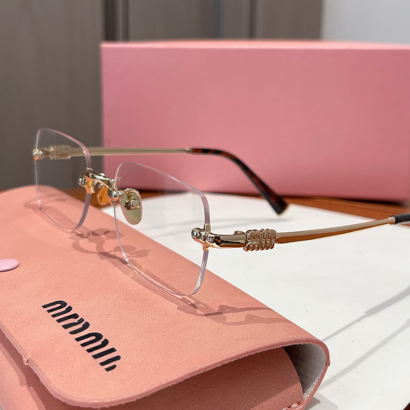 Miao series SMU B50S rimless glasses frame, fashionable and versatile plain mirrors, casual optical myopia glasses, can be equipped with myopia glasses 1