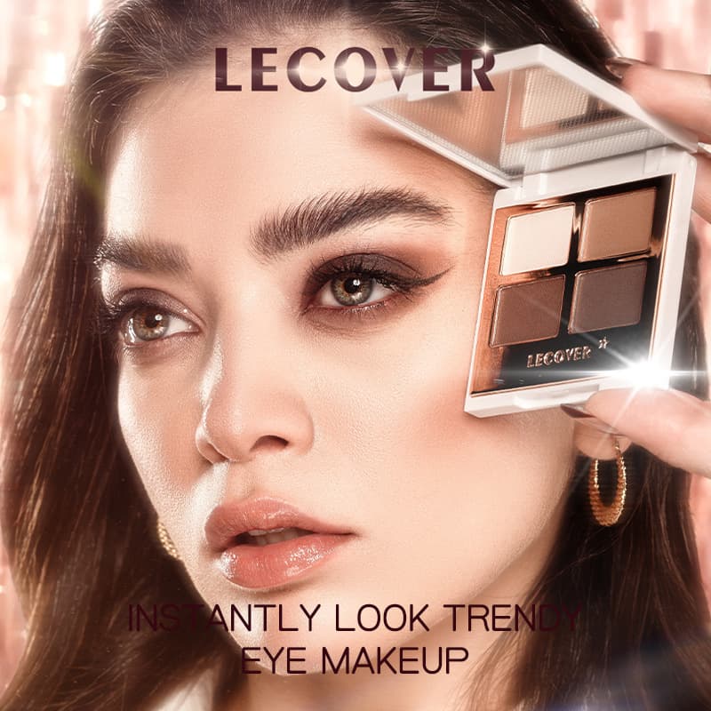 LC four-color eyeshadow palette new women's LECOVER matte pearly glitter super flash European and American high-gloss eyeshadow 3
