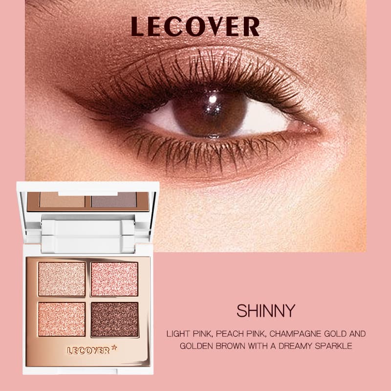 LC four-color eyeshadow palette new women's LECOVER matte pearly glitter super flash European and American high-gloss eyeshadow 8