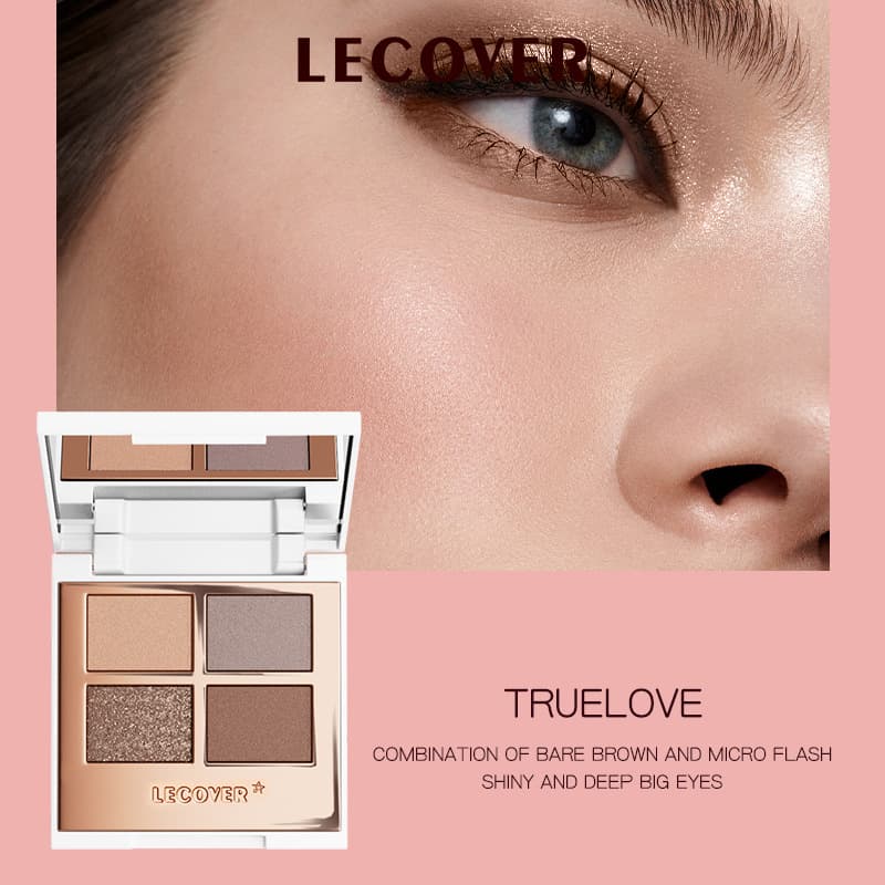 LC four-color eyeshadow palette new women's LECOVER matte pearly glitter super flash European and American high-gloss eyeshadow 9