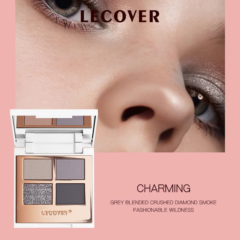 LC four-color eyeshadow palette new women's LECOVER matte pearly glitter super flash European and American high-gloss eyeshadow 10