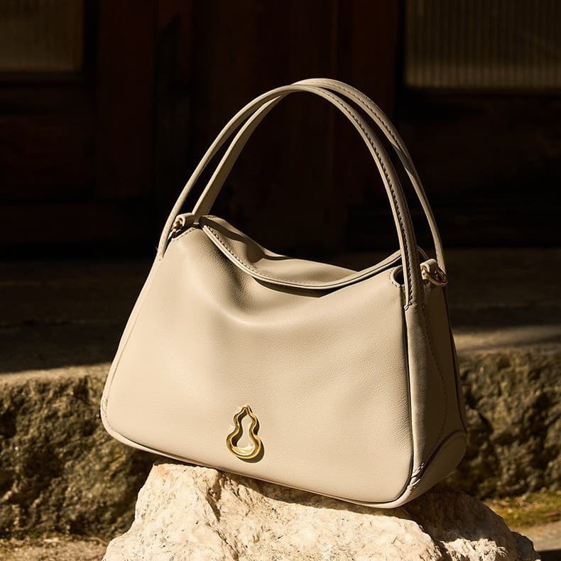 BAMPO Banpo Perfect Bag Small First Layer Cowhide Side Vegetable Basket Bag Women's 2025 Spring New Portable Crossbody Bag 6