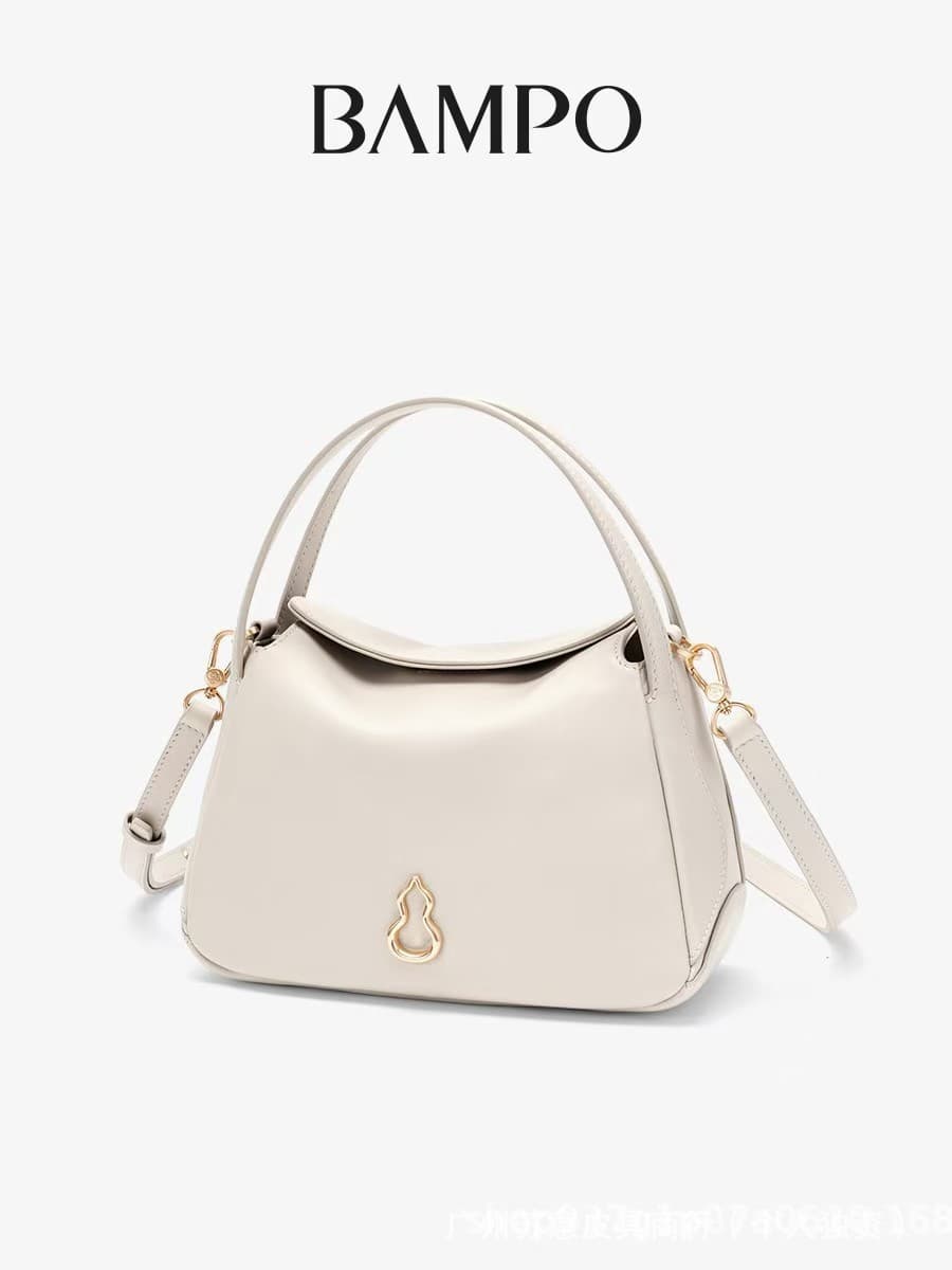 BAMPO Banpo Perfect Bag Small First Layer Cowhide Side Vegetable Basket Bag Women's 2025 Spring New Portable Crossbody Bag 9