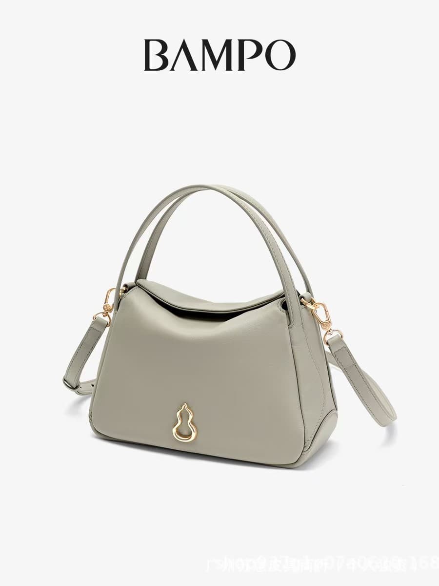 BAMPO Banpo Perfect Bag Small First Layer Cowhide Side Vegetable Basket Bag Women's 2025 Spring New Portable Crossbody Bag 10
