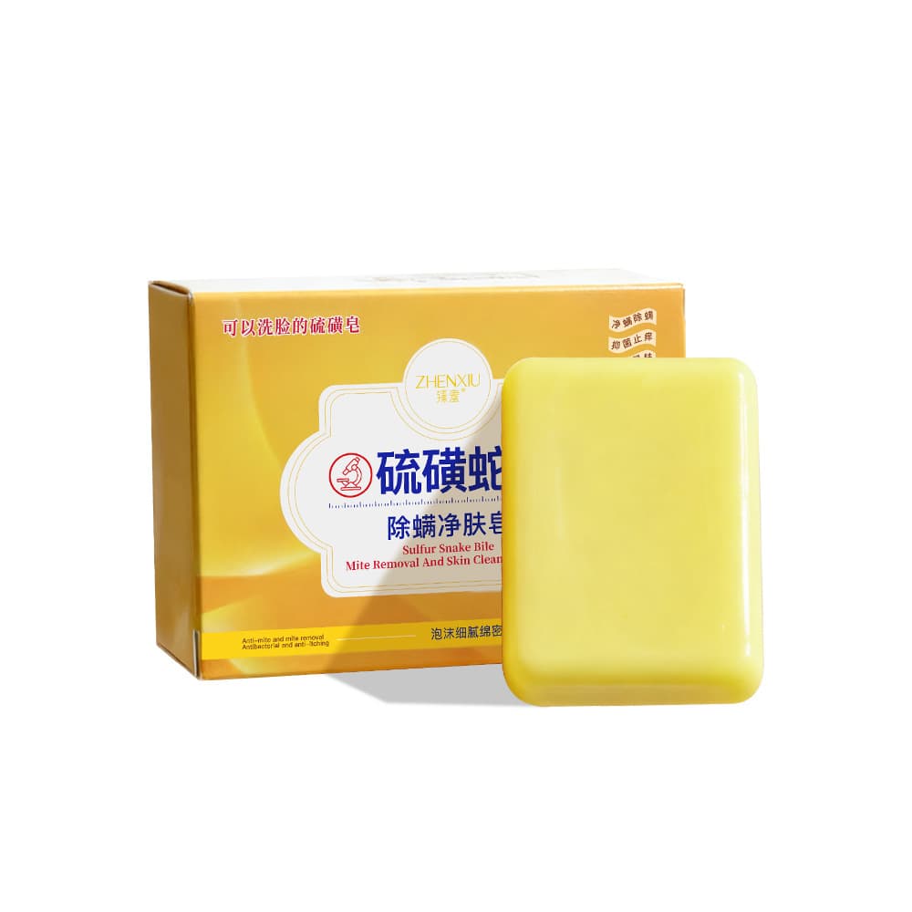 Zhensha sulfur snake gallbladder mite removal cleansing soap facial cleanser special for removing mites and lasting fragrance cleansing sulfur soap 6