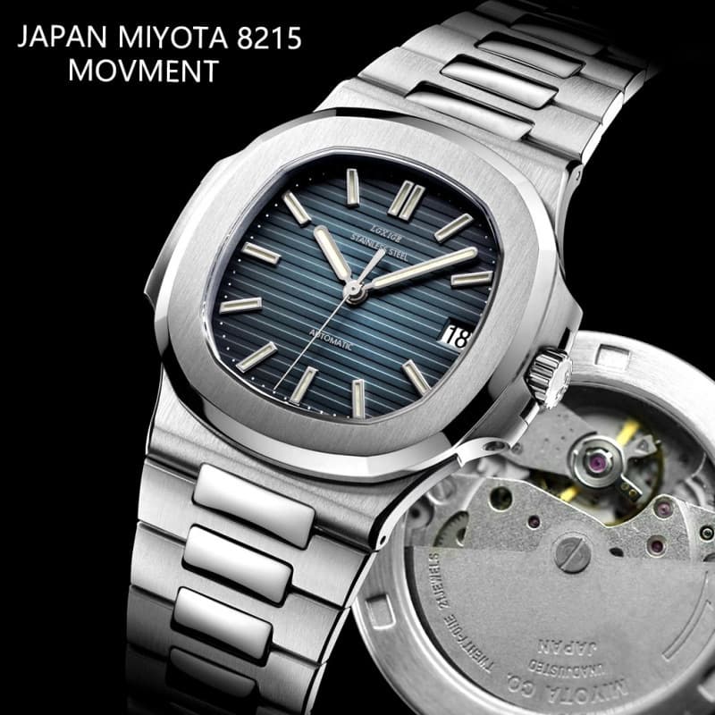 lgxige Japanese MIYOTA8215 movement automatic mechanical men's watch luxury design Nautilus watch for men 3