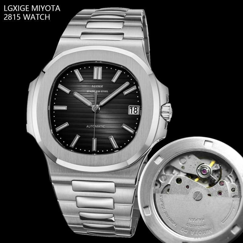lgxige Japanese MIYOTA8215 movement automatic mechanical men's watch luxury design Nautilus watch for men 7
