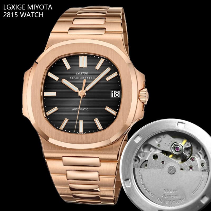 lgxige Japanese MIYOTA8215 movement automatic mechanical men's watch luxury design Nautilus watch for men 8