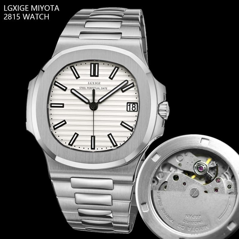 lgxige Japanese MIYOTA8215 movement automatic mechanical men's watch luxury design Nautilus watch for men 9