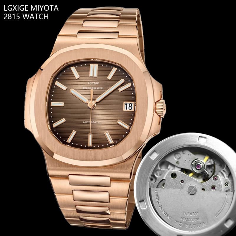 lgxige Japanese MIYOTA8215 movement automatic mechanical men's watch luxury design Nautilus watch for men 10