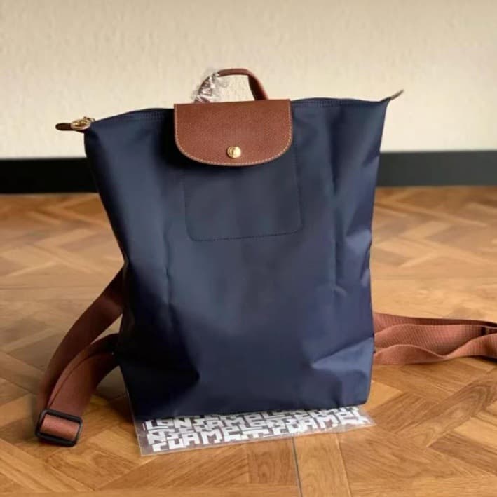 French New Longxiang Large Backpack Versatile Dumpling Backpack Folding Bag Large Capacity Commuting Travel Backpack 4