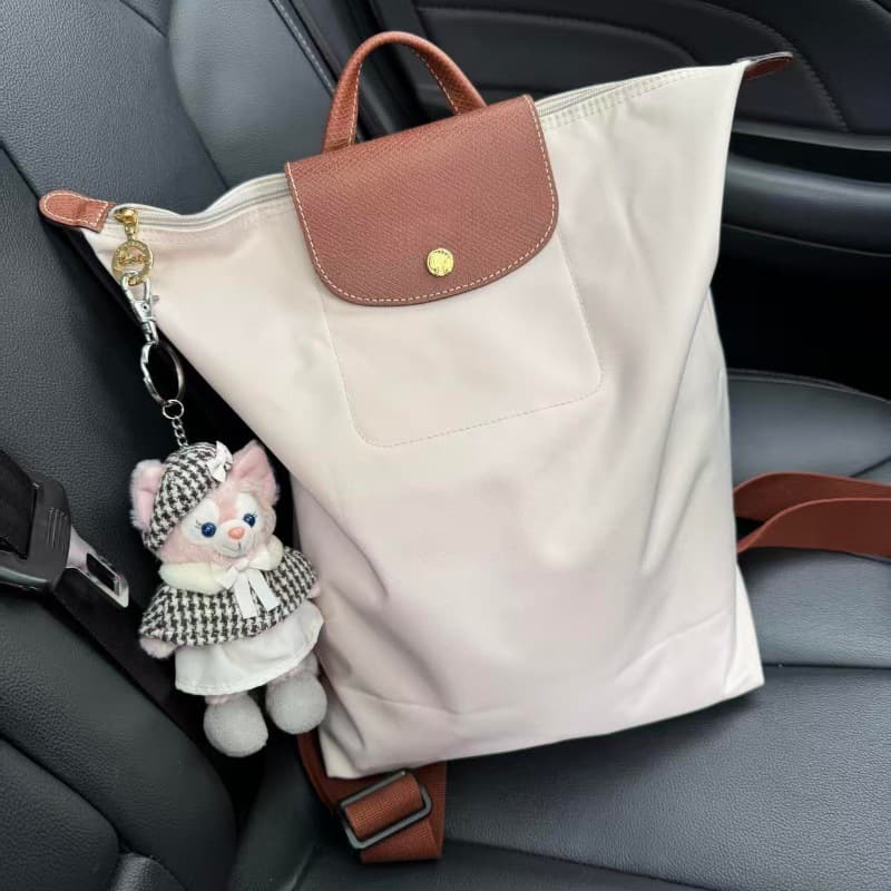 French New Longxiang Large Backpack Versatile Dumpling Backpack Folding Bag Large Capacity Commuting Travel Backpack 5