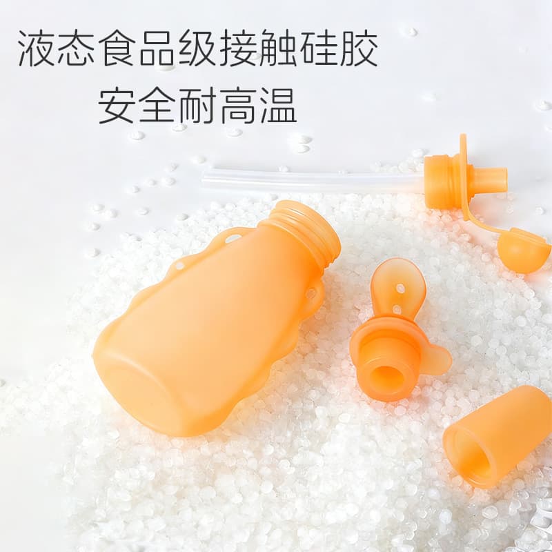 Cross-border baby food supplement bottle, rice cereal bottle, squeeze spoon, baby silicone feeding spoon, milk storage bag, rice cereal baby 3