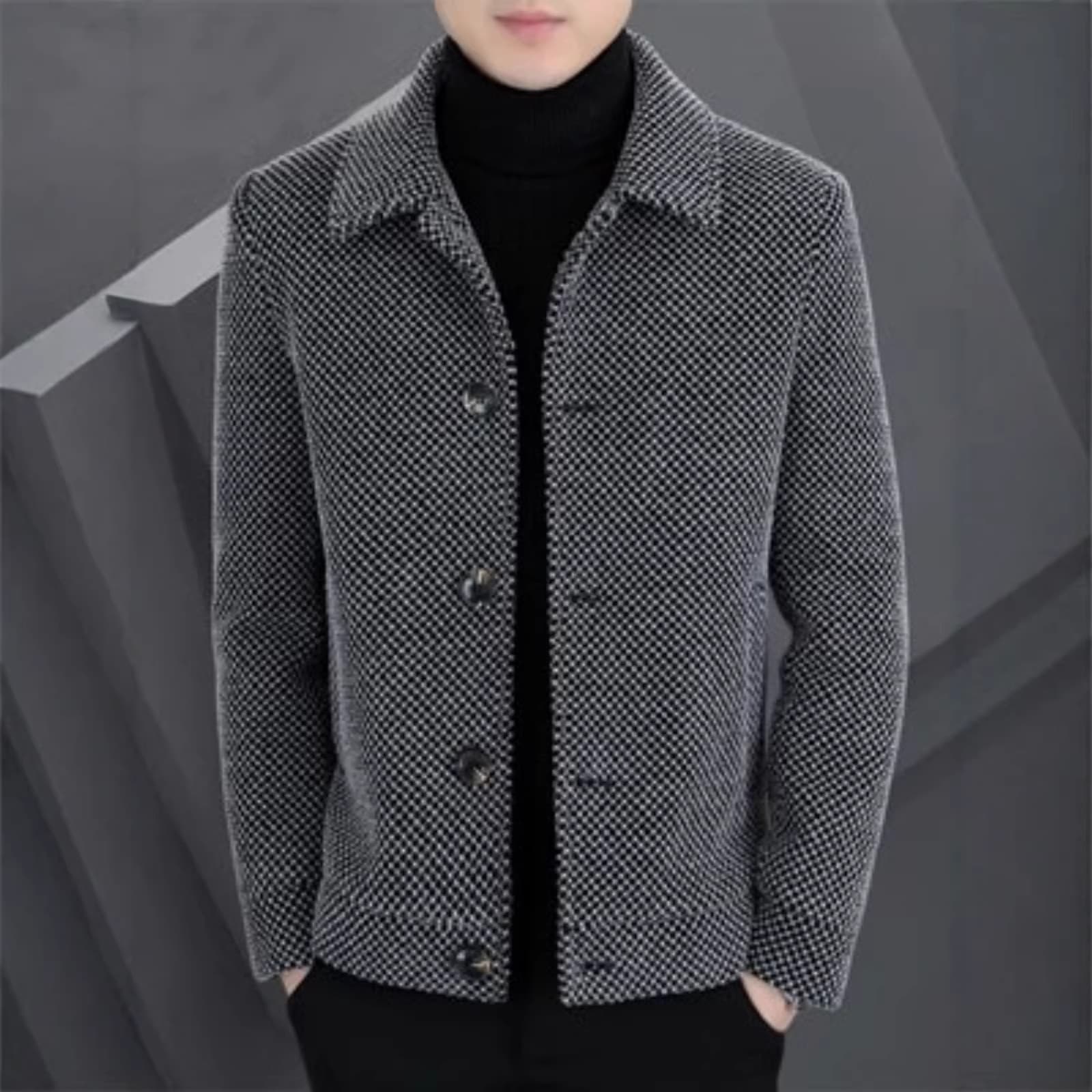 Men's winter coats, velvet and thickened woolen jackets, autumn and winter new warm clothes, men's short woolen coats 1