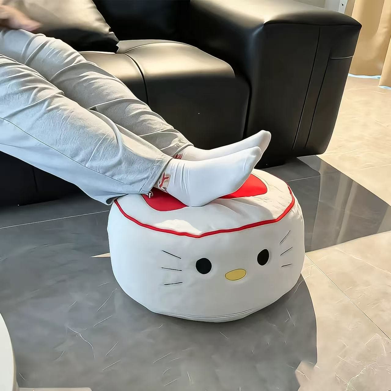 KT bread footstool cute pouf living room sofa footstool tatami futon removable washable shoe stool decorative stool 5