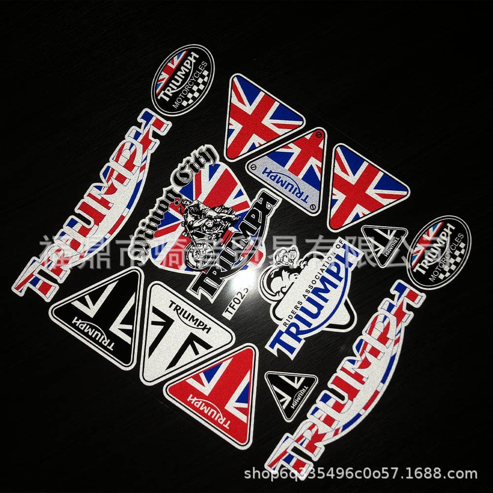 Suitable for Triumph reflective stickers modified retro motorcycle personalized decals decorative helmet waterproof sticker accessories 5