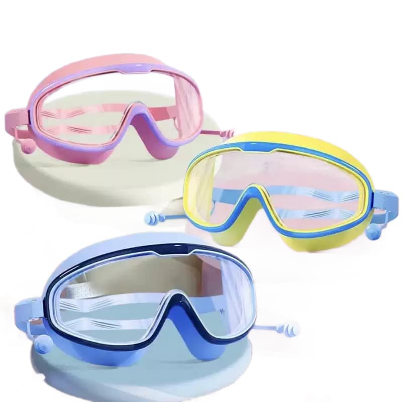 Children's swimming goggles waterproof and anti-fog HD large frame adult swimming goggles professional diving cap baby eye goggles 6