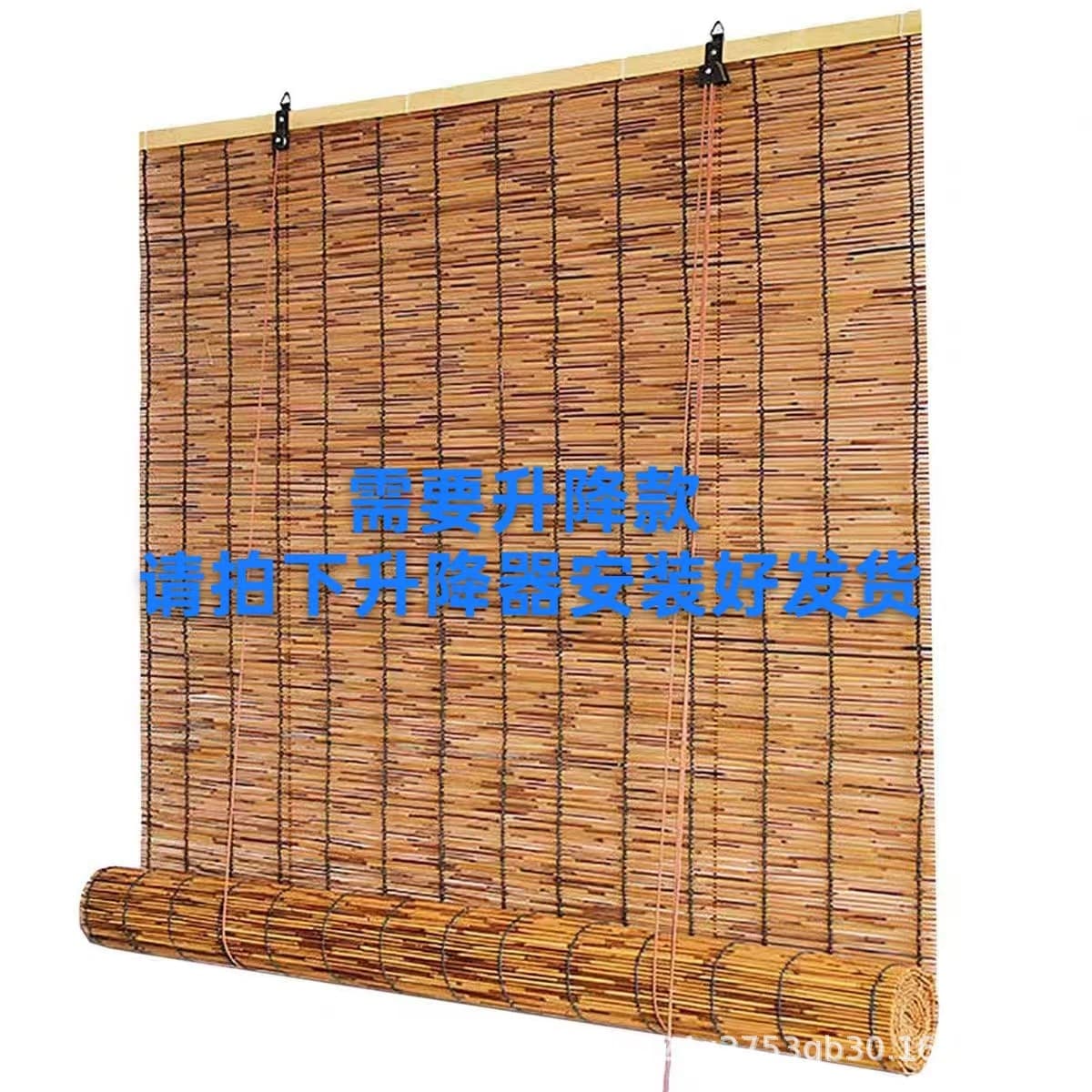 Chinese style sunshade reed curtain wall decoration ceiling straw curtain cross-border partition lifting bamboo curtain rolling curtain 8