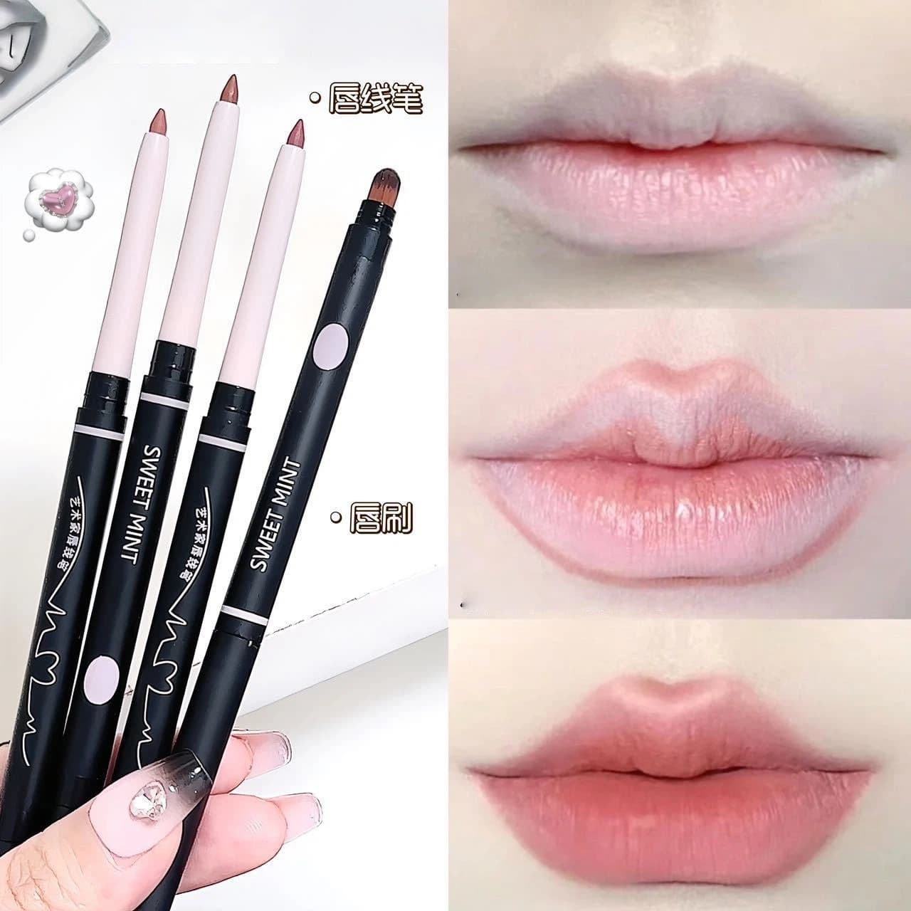 SWEETMINT artist lip liner double-ended lip brush lip pencil outlines full lips in one stroke lip liner 3