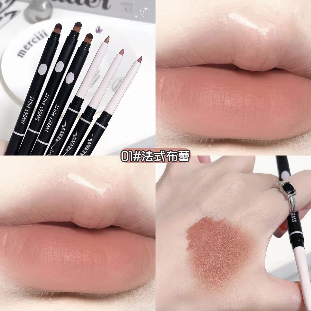 SWEETMINT artist lip liner double-ended lip brush lip pencil outlines full lips in one stroke lip liner 4
