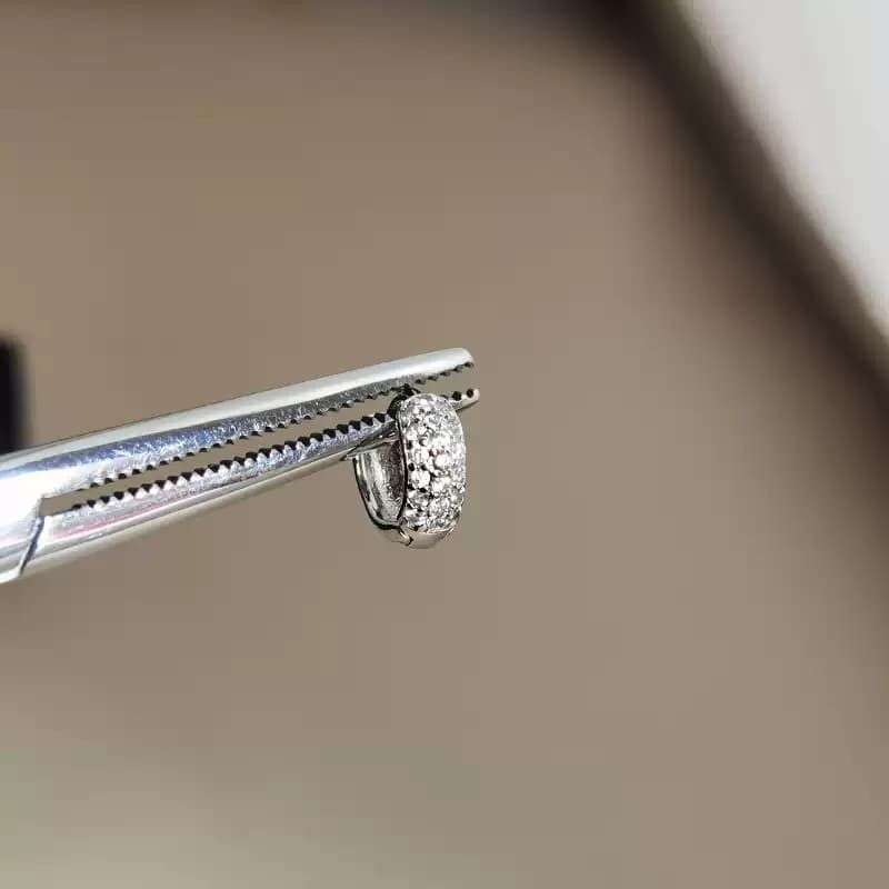 Edge ear bone nails, women's ear needles, ear piercing, small ear rings, extremely small, super shiny, full diamond ear bone rings, unique ear buckles 6
