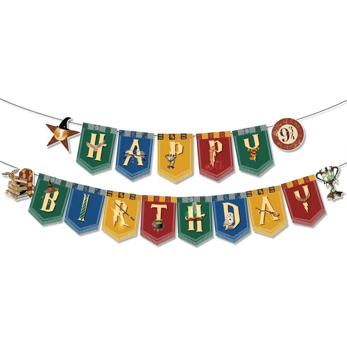 Cross-border New Harry Potter Birthday Flag Children's Birthday Party Background Party Decoration and Arrangement Supplies 2