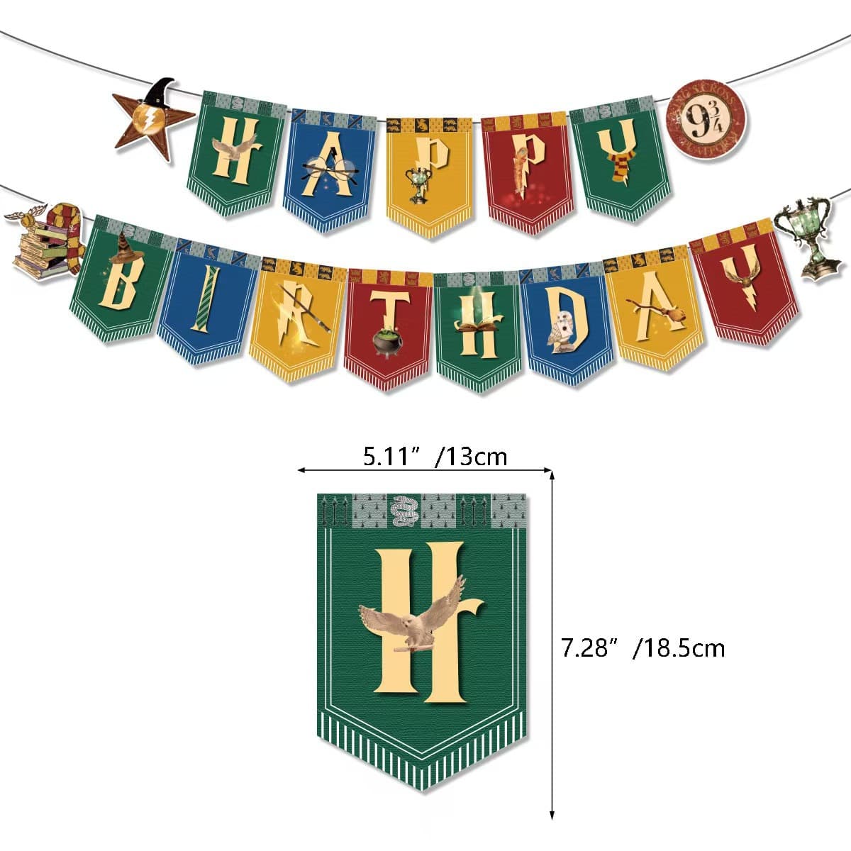 Cross-border New Harry Potter Birthday Flag Children's Birthday Party Background Party Decoration and Arrangement Supplies 3