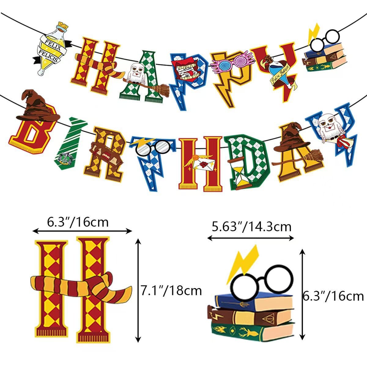 Cross-border New Harry Potter Birthday Flag Children's Birthday Party Background Party Decoration and Arrangement Supplies 4